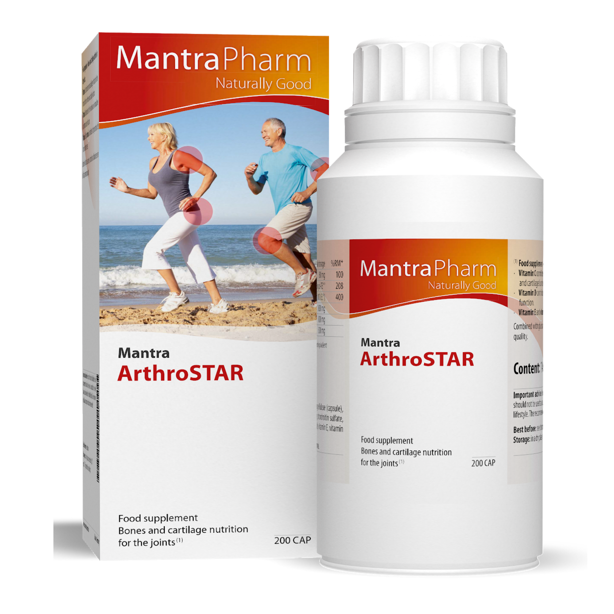 Mantra ArthroSTAR Food supplement- Bones and cartilage nutrition  Vitamin C contributes to normal collagen formation for the normal function of bones and cartilage function. Vitamin D contributes to the maintenance of normal bones and normal muscle function. Vitamin E and vitamin C contribute to the protection of cells from oxidative stress.